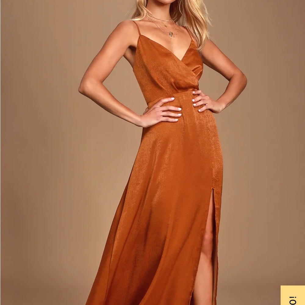 Lulu’s rust orange maxi dress / gown